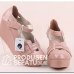Sepatu Wedges Coklat Krem Murah